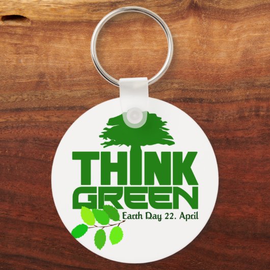 Denke ökologisch Schlüsselanhänger (Vorderseite)