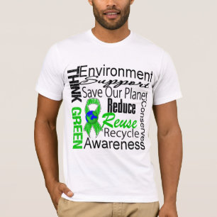Denke ökologisch-Umwelt-Collage T-Shirt