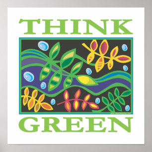 Denke ökologisch Umwelt Poster