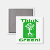 Denke ökologisch | Umweltbewusstsein Magnet (Vorderseite/Rückseite)