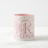 Denke Rosa Herzen Muster Monogramm Tasse (Zentrum)