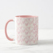 Denke Rosa Herzen Muster Monogramm Tasse (Links)