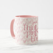 Denke Rosa Herzen Muster Monogramm Tasse (Vorderseite Links)