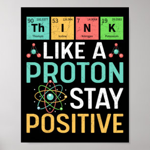 Denke wie ein Proton, bleibe positiv Periodensyste Poster