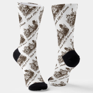 Denke wie eine Königin Wonderland Rat Alice Humor Socken