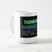Denken 99 Prozent Ladezeit Lustiger Retro-Computer Kaffeetasse (Vorderseite Links)