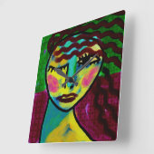 Denken Abstrakte Kunst Quadratische Wanduhr (Winkel)