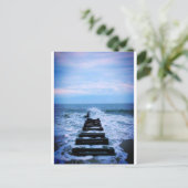 Denken am Strand Postkarte (Stehend Vorderseite)