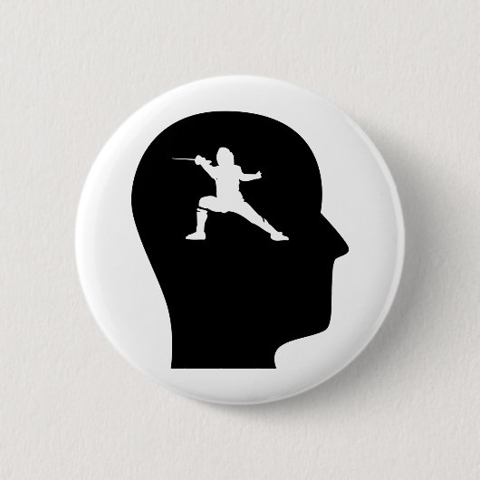 Denken an das Fechten Button (Vorderseite)