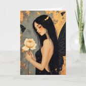 Denken an dich | | Gothic Engel und Rose Karte (Vorderseite)