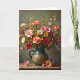 Denken an Dich Helle Blumen im Krug Karte