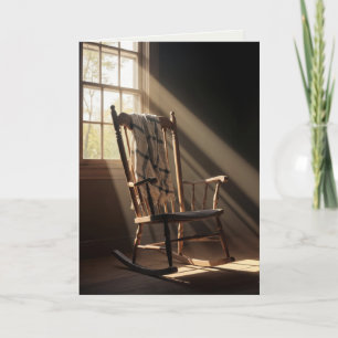 Denken an dich, leerer Schaukelstuhl Karte
