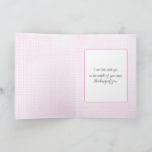 Denken an Dich Rosa Gänseblümchen auf Gingham Karte (Innenseite)