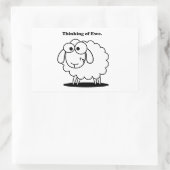 Denken an Ewe Lamb Sheep Niedlichen Cartoon Rechteckiger Aufkleber (Tasche)