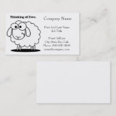 Denken an Ewe Lamb Sheep Niedlichen Cartoon Visitenkarte (Vorne/Hinten)