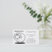 Denken an Ewe Lamb Sheep Niedlichen Cartoon Visitenkarte (Stehend Vorderseite)