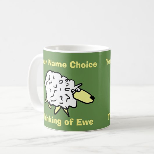 Denken an Ewe - mit Personalisiertem Namen Kaffeetasse (Vorderseite Links)