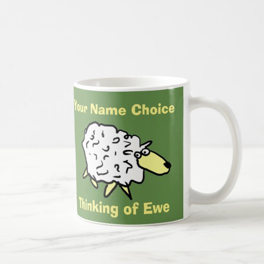 Denken an Ewe - mit Personalisiertem Namen Kaffeetasse (Rechts)