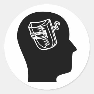 Denken an Schweißen Runder Aufkleber