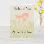 DENKEN AN SIE AN DIESER TRAURIGEN ZEIT-GRUSS-KARTE KARTE (Gelbe Blume)