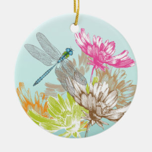 Denken an Sie blaue Libellen-Verzierung Keramik Ornament