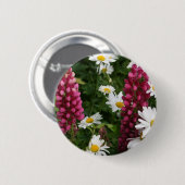 Denken an Sie Blumenblüten Button (Vorne & Hinten)