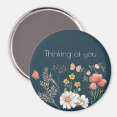Denken an Sie Botanische Wildblume Boho Magnet (Vorderseite/Rückseite)