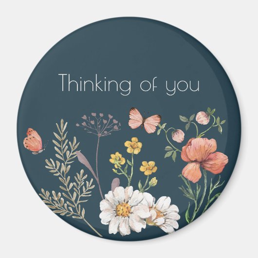 Denken an Sie Botanische Wildblume Boho Magnet (Vorne)
