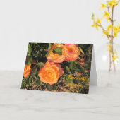 Denken an Sie: Korallenrote Rosen Karte (Gelbe Blume)