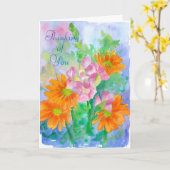 Denken an Sie orange Karte (Gelbe Blume)