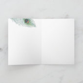 Denken an Sie Pfau-Feder inspirierend Karte (Innenseite)