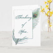 Denken an Sie Pfau-Feder inspirierend Karte (Gelbe Blume)