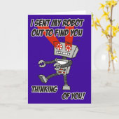 Denken an Sie Roboter-Karte Karte (Gelbe Blume)