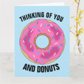 DENKEN AN SIE UND DONUTS Funny Grußkarten Karte (Gelbe Blume)