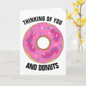 DENKEN AN SIE UND DONUTS Funny Grußkarten Karte (Gelbe Blume)