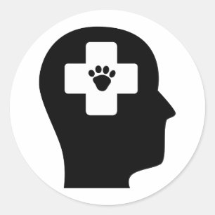 Denken an Veterinärmedizin Runder Aufkleber