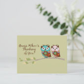 Denken an Whoo Owl Card Postkarte (Stehend Vorderseite)