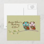 Denken an Whoo Owl Card Postkarte (Vorne/Hinten)