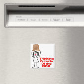 Denken außerhalb des Box-Cartoon Magnet (In Situ (Geschirrspüler))