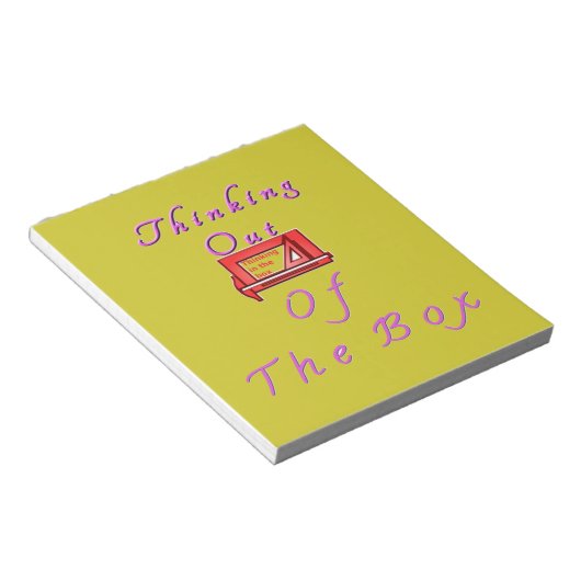 Denken außerhalb des Box-Designs Notizblock (angewinkelt)