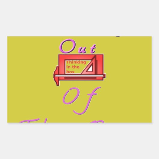 Denken außerhalb des Box-Designs Rechteckiger Aufkleber (Vorderseite)