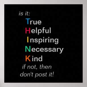 DENKEN - bevor Sie posten - Poster