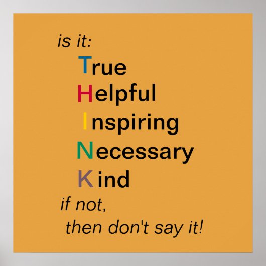 DENKEN - bevor Sie sprechen - Poster (Vorne)