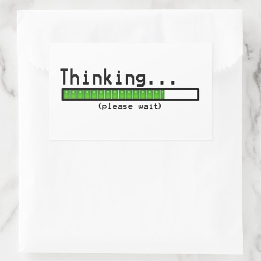 Denken... Bitte warten Sie lustige Aufkleber (Tasche)