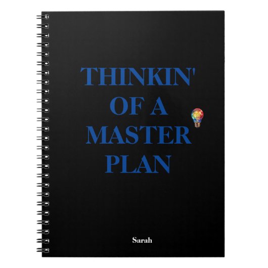 Denken eines Masterplans Notizblock (Vorderseite)