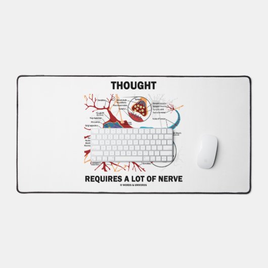 Denken erfordert eine Menge Nervenneuronensynapse Schreibtischunterlage (Tastatur & Maus)