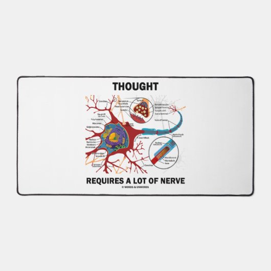 Denken erfordert eine Menge Nervenneuronensynapse Schreibtischunterlage (Vorderseite)