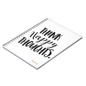 DENKEN GLÜCKLICH GEDANKEN Personalisierte Angewohn Notizblock (Linke Seite)