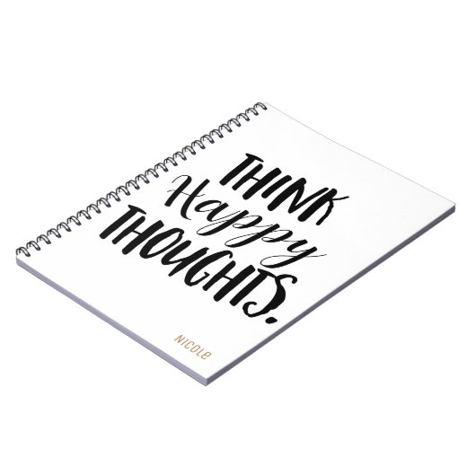 DENKEN GLÜCKLICH GEDANKEN Personalisierte Angewohn Notizblock (Linke Seite)