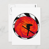 DENKEN IMMER AN SKIING POSTKARTE (Vorne/Hinten)